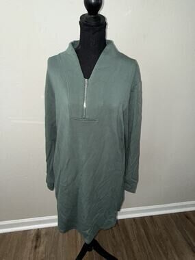 Softies Green Long Sleeve Tunic Lounge Sleepwear Women’s Sz M Heavyweight